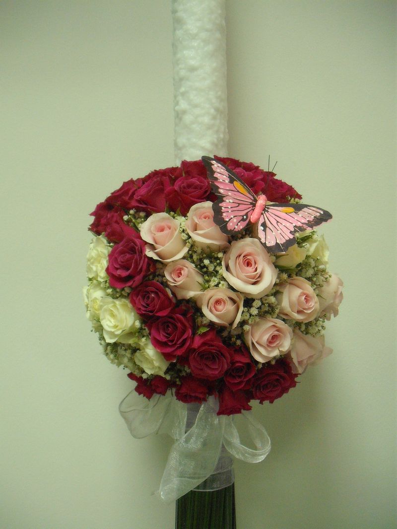 LB 09-250,00 RON-Lumanare botez cu minirosa